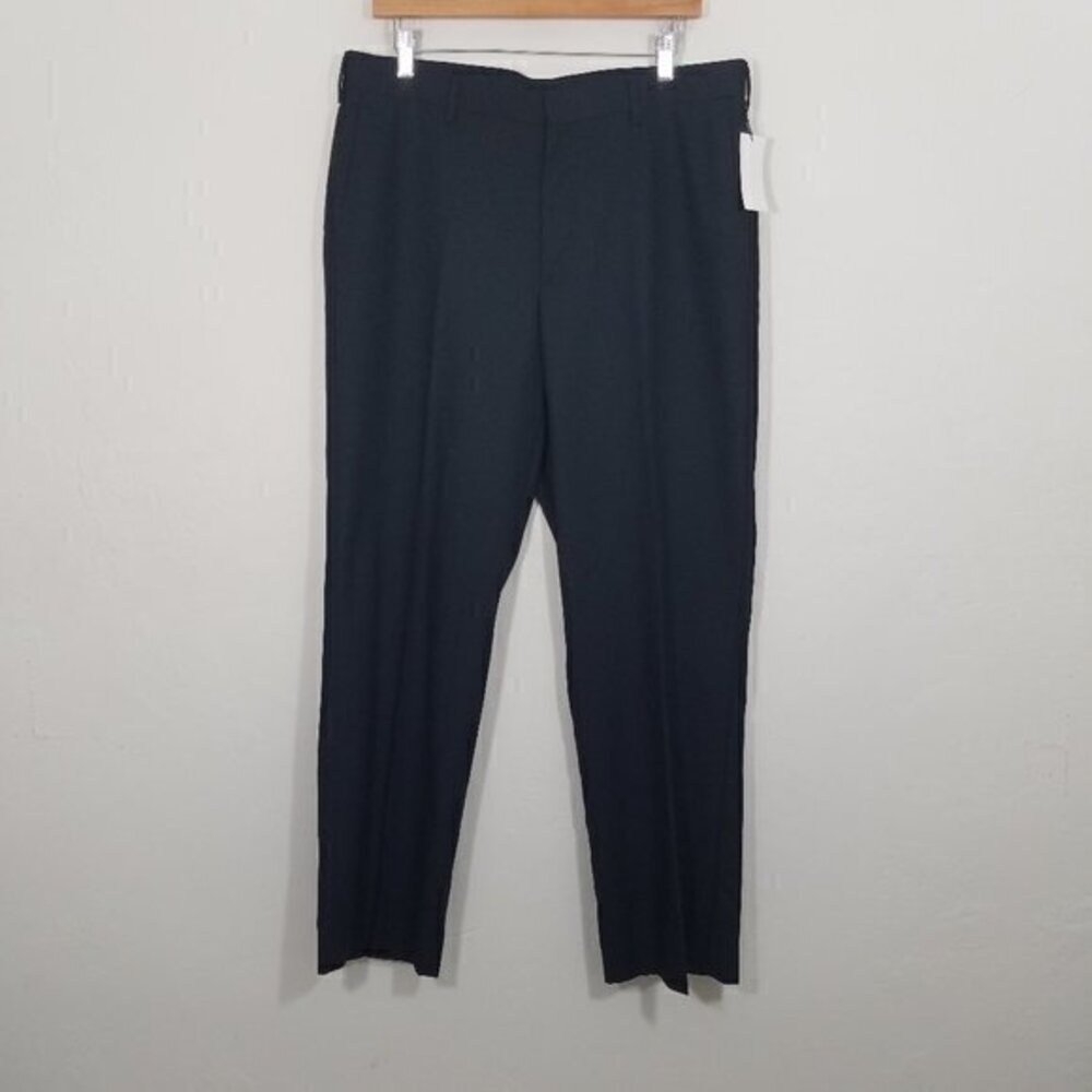 NWT Perry Ellis Portofolio PREMILUX Classic Fit Dress Pants Black Size 34